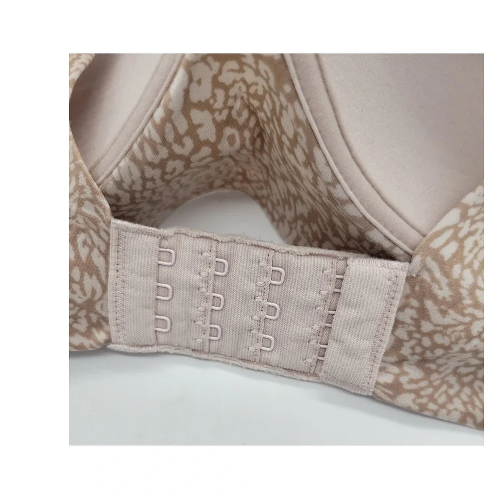 Bali Wireless Bra 3462 Animal Print Comfort Minimalist Everyday Tan Beige XL